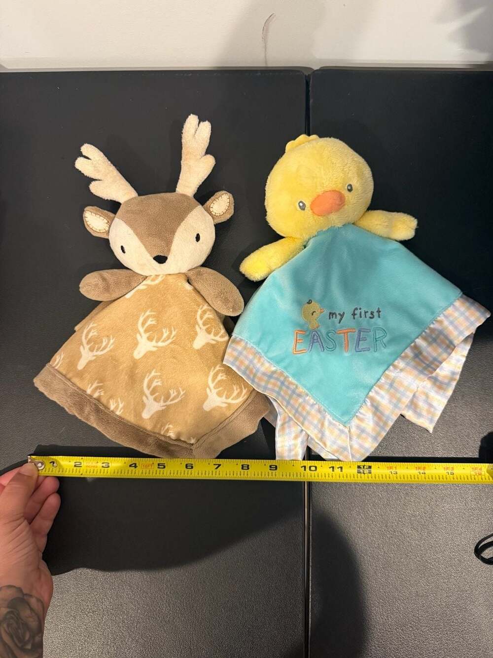 Levtex Baby Deer Plush Security Blanket Lovey and My First Easter Chick Security